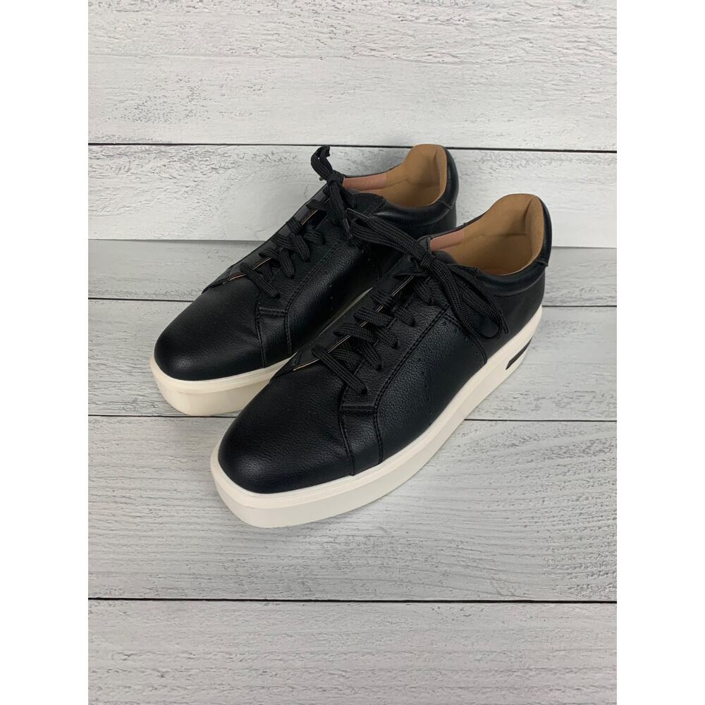 Paolo Nordstrom Women's Size 11 Black Lace Up High Quality Platform Tennis Shoes